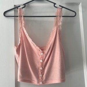 Pacsun light pink tank top with lace straps - size small